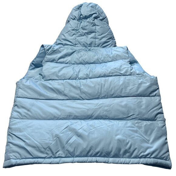 Girls Sky Blue Hooded Puffer Jacket Vest (Youth 12–14) – Embroidered + Down - Picture 4 of 7